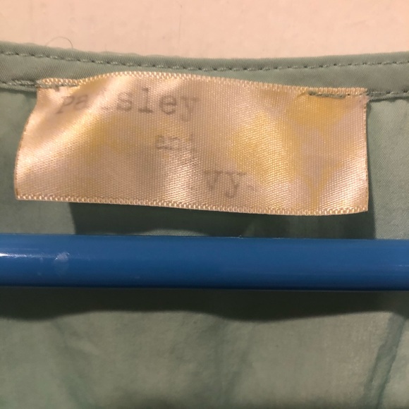 Paisley Ivy Sea Foam Green High Low Tunic Shirt - Picture 3 of 6